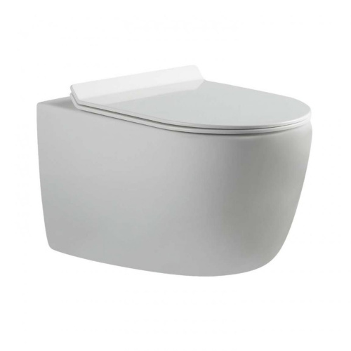 Унитаз подвесной Bravat Gina C21172UW-ENG белый с сиденьем микролифт безободковый каскадный смыв