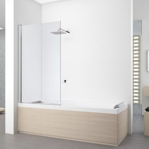 Душевая шторка на ванну Novellini Young Y21V85-1K 85х152 стекло прозрачное профиль хром ориентация универсальная