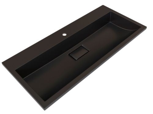 Раковина из искусственного мрамора Stella Polar Арта SP-00001725 100х45 встраиваемая цвет черный глянцевый