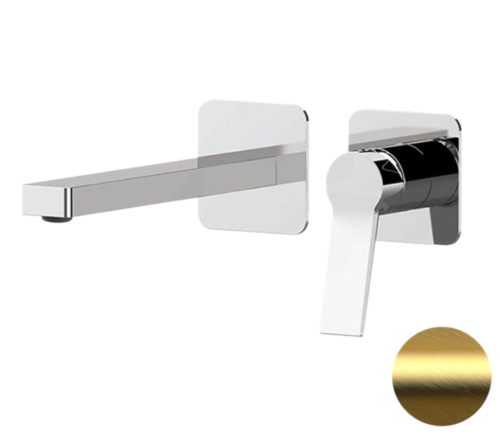 Смеситель для раковины Remer Slash & Dot SL15PLBG встраиваемый в стену брашированное золото