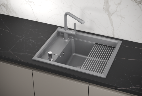 Кухонная мойка Granula Kitchen Space 6004, АЛЮМИНИУМ 60x51 цвет алюминиум