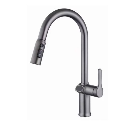 Смеситель для кухни Knotlor KN-100/GM на мойку вороненая сталь