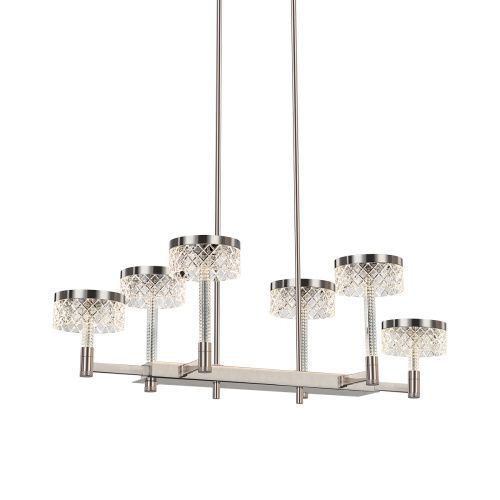 Люстра на штанге Delight Collection Diamond cut (Диамонд цут) MD21020075-6B satin nickel