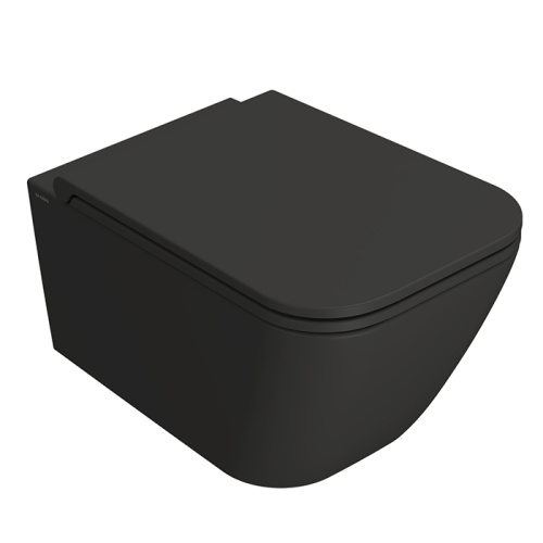 Чаша унитаза подвесная Globo Stone STS05.SK цвет черный матовый без сиденья безободковая смыв торнадо