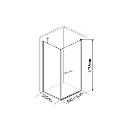 Душевой уголок Maybah Glass MGY-1321-5 90х90 стекло тонированное профиль хром матовый без поддона - фото 2