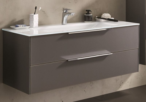 Тумба под раковину Puris Ice Line WUA331223(895/194-307) 120х47х48 подвесная цвет серый матовый