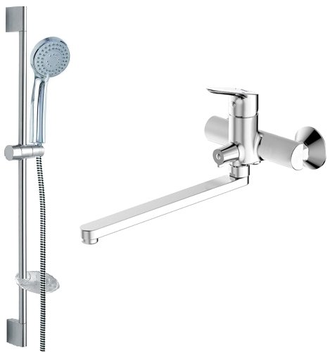 Комплект смесителей Bravat Drop F00409C настенный хром