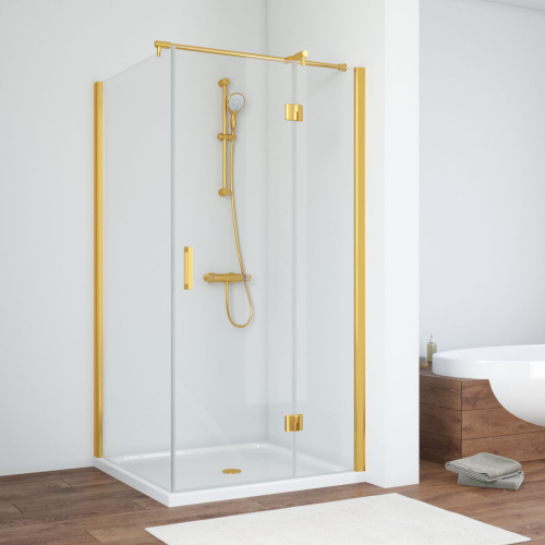Душевой уголок Vegas-Glass AFP-Fis TUR+NOVO AFP-Fis TUR NOVO h1890 90*100 09 01 R 90х100 стекло прозрачное профиль золото глянцевое