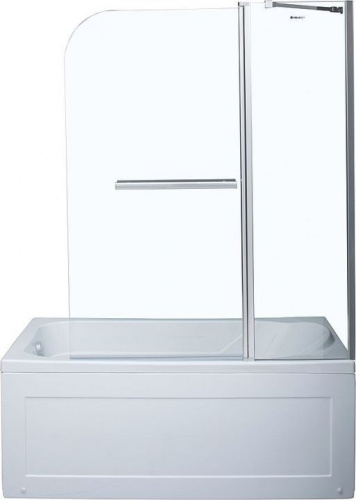 Душевая шторка на ванну Aquanet SG-1200 120х150 стекло прозрачное профиль хром глянцевый