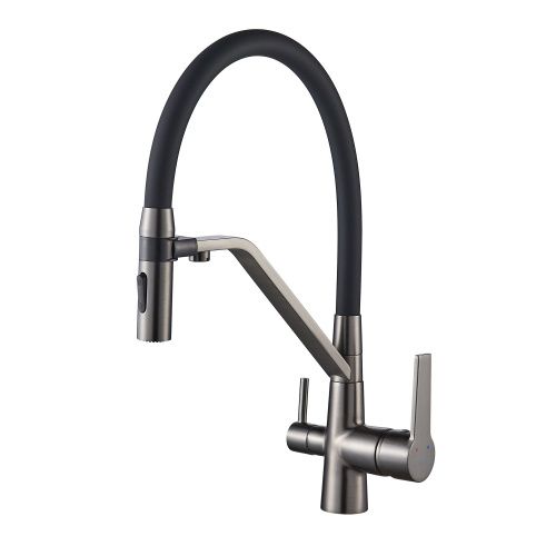 Смеситель для кухни Shevanik S278T на мойку оружейная сталь