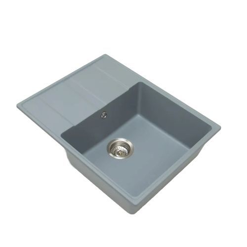 Кухонная мойка Grandex Aqua 600312 65х50 цвет серый поверхность матовая
