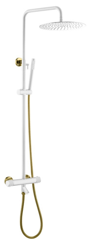 Душевая стойка Boheme Uno 468-T-WG настенная цвет белый с термостатом