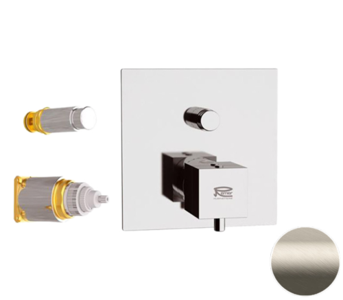 Смеситель для душа Remer Q-Elegance QT09KBXV встраиваемый в стену нержавеющая сталь с термостатом