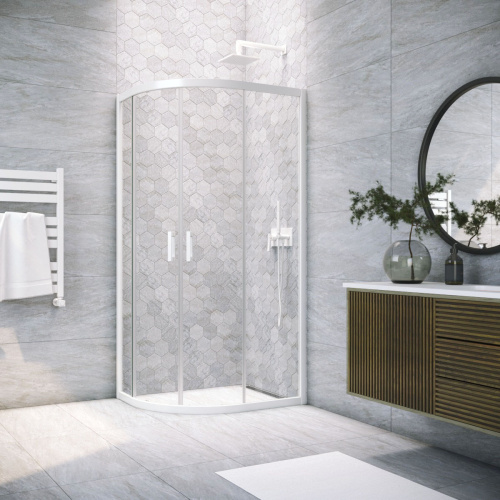 Душевой уголок Vegas-Glass ZS-F TUR+NOVO ZS-F NOVO h2000 100*80 01 crystalvision 100х80 стекло прозрачное профиль белый