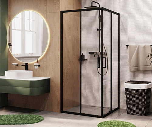 Душевой уголок Wasserkraft Dill 61S 61S03 90х90 стекло прозрачное профиль черный - фото 4