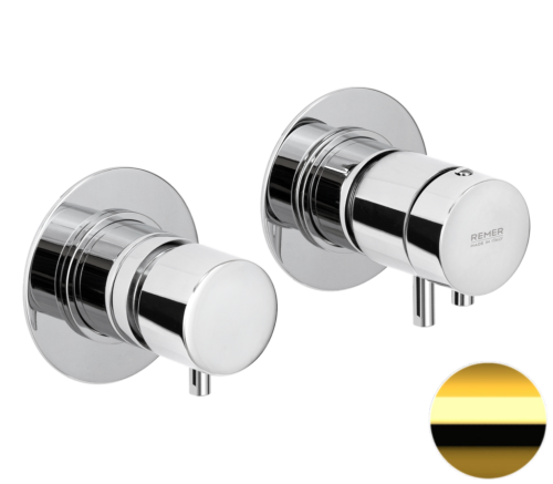 Смеситель для душа Remer X Style XT96D3DO встраиваемый в стену золото глянцевое с термостатом