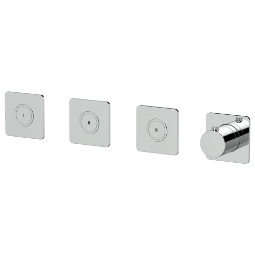 Смеситель для душа Remer X Style X99QD3PKB встраиваемый в стену хром с термостатом