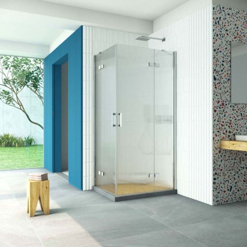 Душевой уголок Vegas-Glass AFA-F Retta AFA-F Retta 90*80 08 Moru R 90х80 стекло рифленое профиль хром без поддона