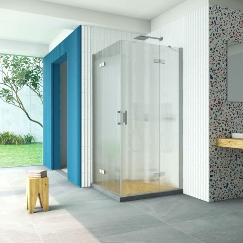 Душевой уголок Vegas-Glass AFA Retta AFA Retta 90 07 Moru 90х90 стекло рифленое профиль хром без поддона