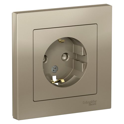 Розетка с/з со шторками 16А Systeme Electric AtlasDesign (АтласДесигн) ATN000544