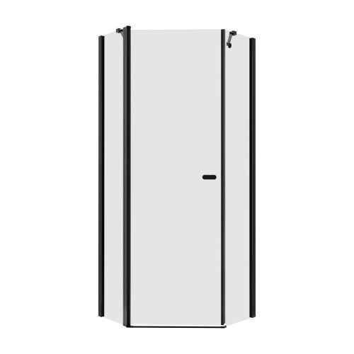 Душевой уголок New Trendy NEW SOLEO Black K-0612 80х80 стекло прозрачное профиль черный без поддона