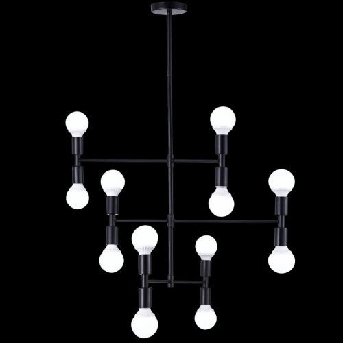 Люстра на штанге Natali Kovaltseva Loft Lux (Лофт Лукс) LOFT LUX 75129/12C BLACK