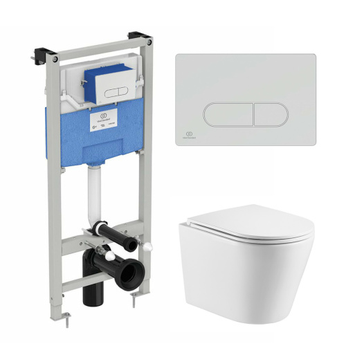 Комплект унитаз с инсталляцией с клавишей смыва Ideal Standard  R0309AA+AZ-0053-UQ Комплект унитаз с инсталляцией с клавишей смыва Ideal Standard  R0309AA+AZ-0053-UQ