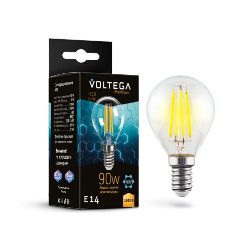Лампочка светодиодная Voltega Globe E14 9W Graphene 7222