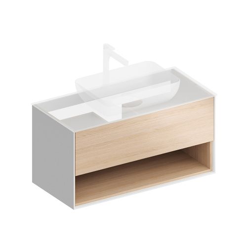 Тумба под раковину Kerama Marazzi PLAZA PLB.M.100.1\OAK.V 98х47х51 подвесная цвет коричневый