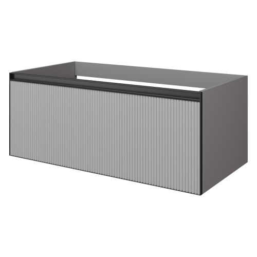 Тумба под раковину Armadi Art Quatro 790-M1-100-L-RIB-A 100х50х40 подвесная цвет серый