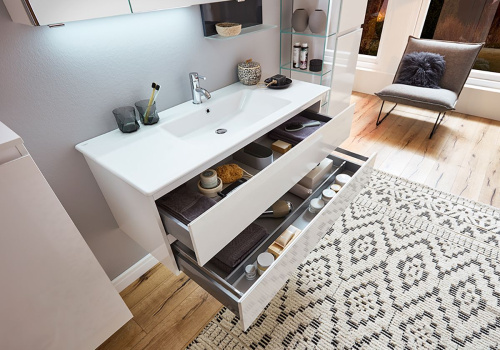 Тумба под раковину Marlin 3290fair GWKHSA9(426/426) 97х50х48 подвесная цвет дуб коричневый