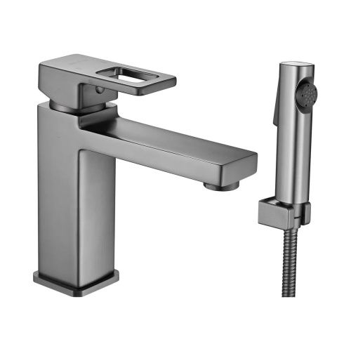 Смеситель Shevanik S8271T на раковину оружейная сталь - фото 2