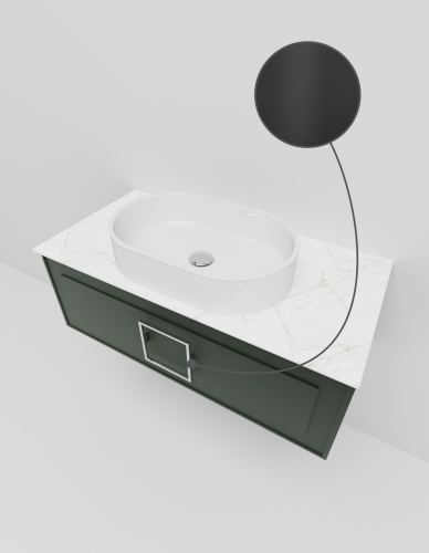 Тумба со столешницей La Fenice CUBO NFNC-01-CUB-G-100-3-GG 100х36х49 подвесная цвет серый/зелёный