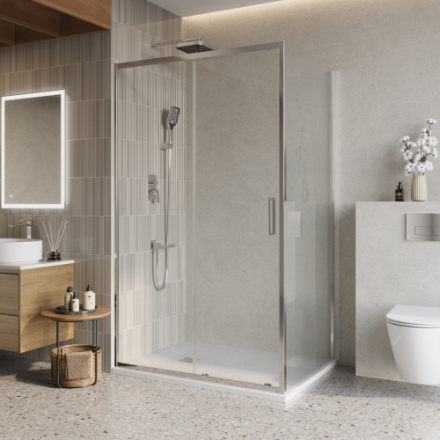 Душевой уголок BelBagno LUCE LUCE-AH-1-120/90-C-Cr 120х90 стекло прозрачное профиль хром глянцевый без поддона