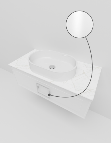 Тумба со столешницей La Fenice CUBO NFNC-01-CUB-B-100-2-GG 100х36х49 подвесная цвет белый