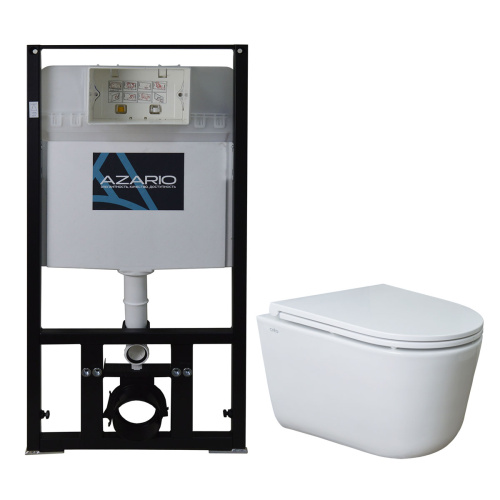 Комплект унитаз с инсталляцией с клавишей смыва Azario  AZ-8010-1000+LY1100R Комплект унитаз с инсталляцией с клавишей смыва Azario  AZ-8010-1000+LY1100R