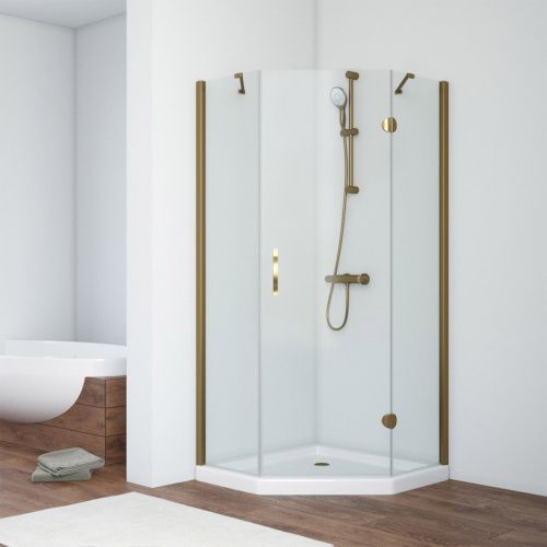 Душевой уголок Vegas-Glass AFA-Pen TUR+NOVO AFA-Pen TUR NOVO h1890 90 05 01 R 90х90 стекло прозрачное профиль бронза без поддона