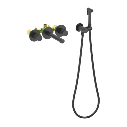 Смеситель для раковины Timo Saona 2383/03SM встраиваемый в стену черный матовый