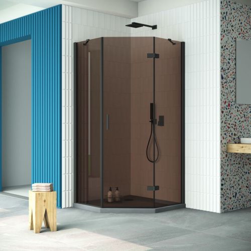 Душевой уголок Vegas-Glass AFA-Pen Retta AFA-Pen Retta 90 02М 05 R 90х90 стекло тонированное профиль черный без поддона