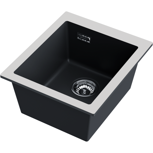 Кухонная мойка Omoikiri Omishima 41-U 4997515 60х20 цвет черный поверхность матовая
