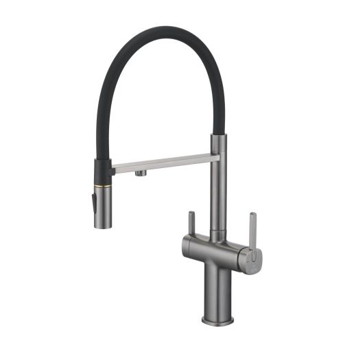 Смеситель для кухни Rose R358T на мойку оружейная сталь