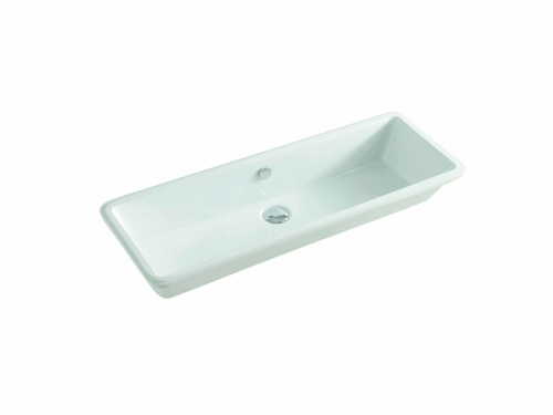 Раковина керамическая Hidra Lavabi A110/001 90х33 встраиваемая цвет белый глянцевый без отверстий под смеситель