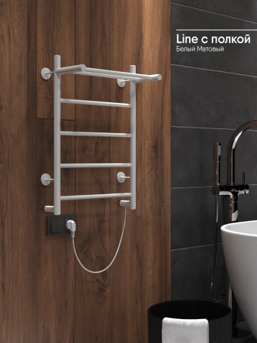 Полотенцесушитель Indigo LINE с полкой LСLE60-50WMPR 53х60 электрический белый матовый
