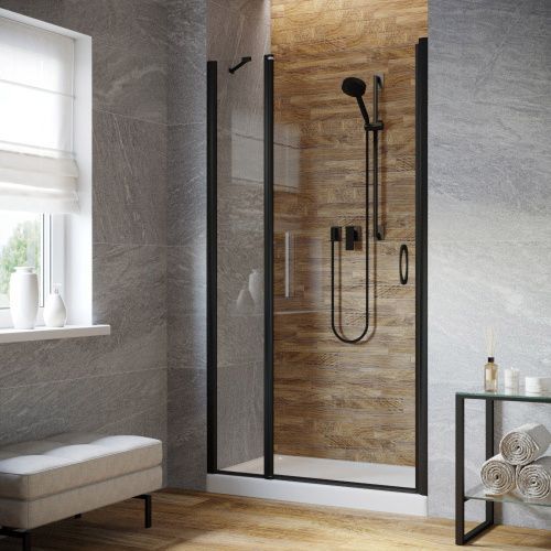 Душевая дверь Vegas-Glass EP-F-1 LUX EP-F-1 LUX 100 02М crystalvision L 100х200 стекло прозрачное профиль черный