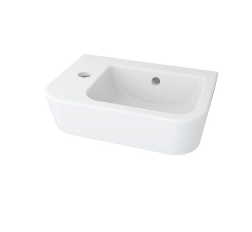 Раковина из сантехнического фарфора Lavinia Boho One 33310001L 37х25 подвесная цвет белый глянцевый 1 отверстие под смеситель