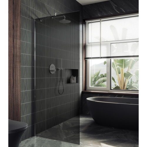 Душевая перегородка Maybah Glass MGD-1355-5ш 99х195 стекло тонированное профиль хром матовый