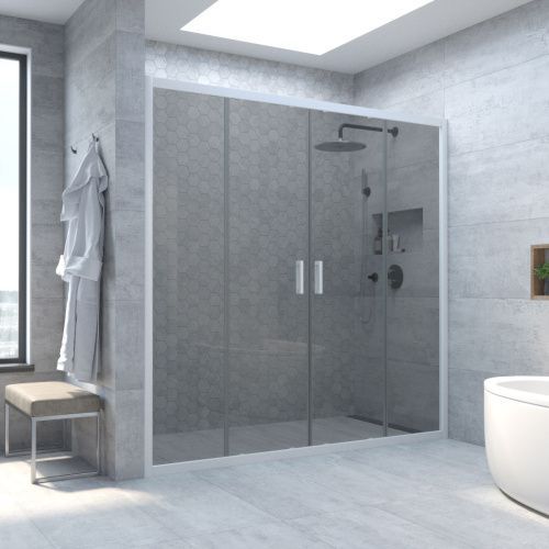 Душевая дверь Vegas-Glass Z2P TUR+NOVO Z2P NOVO h2000 180 01 07 180х200 стекло тонированное профиль белый