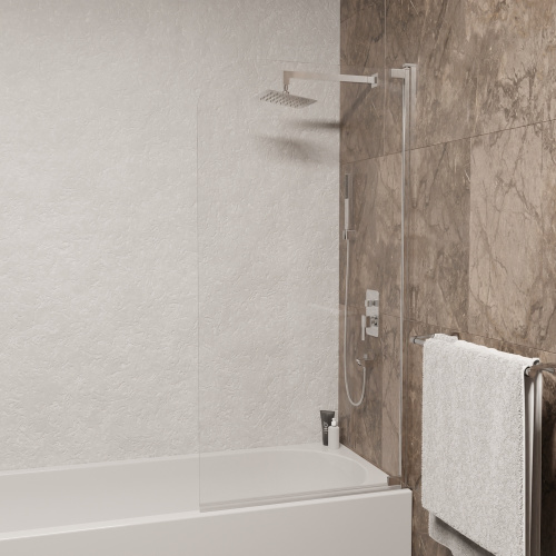 Душевая шторка на ванну RGW Screens 03110110-11 100х150 стекло прозрачное профиль хром глянцевый ориентация универсальная