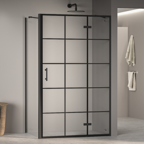 Душевой уголок RGW Passage 41087722-084R 120х120 стекло прозрачное профиль черный без поддона