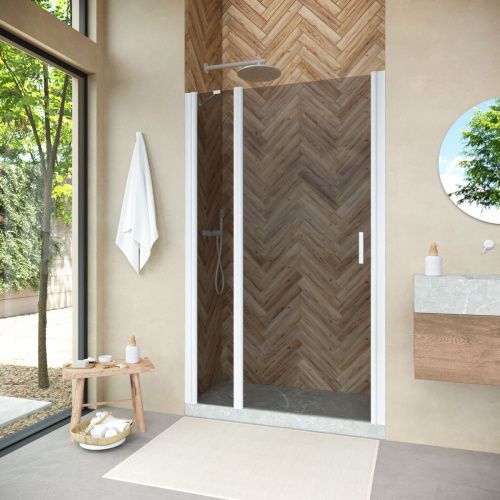 Душевая дверь Vegas-Glass EP-F-1 NOVO EP-F-1 NOVO 100 01 07 L 100х190 стекло тонированное профиль белый